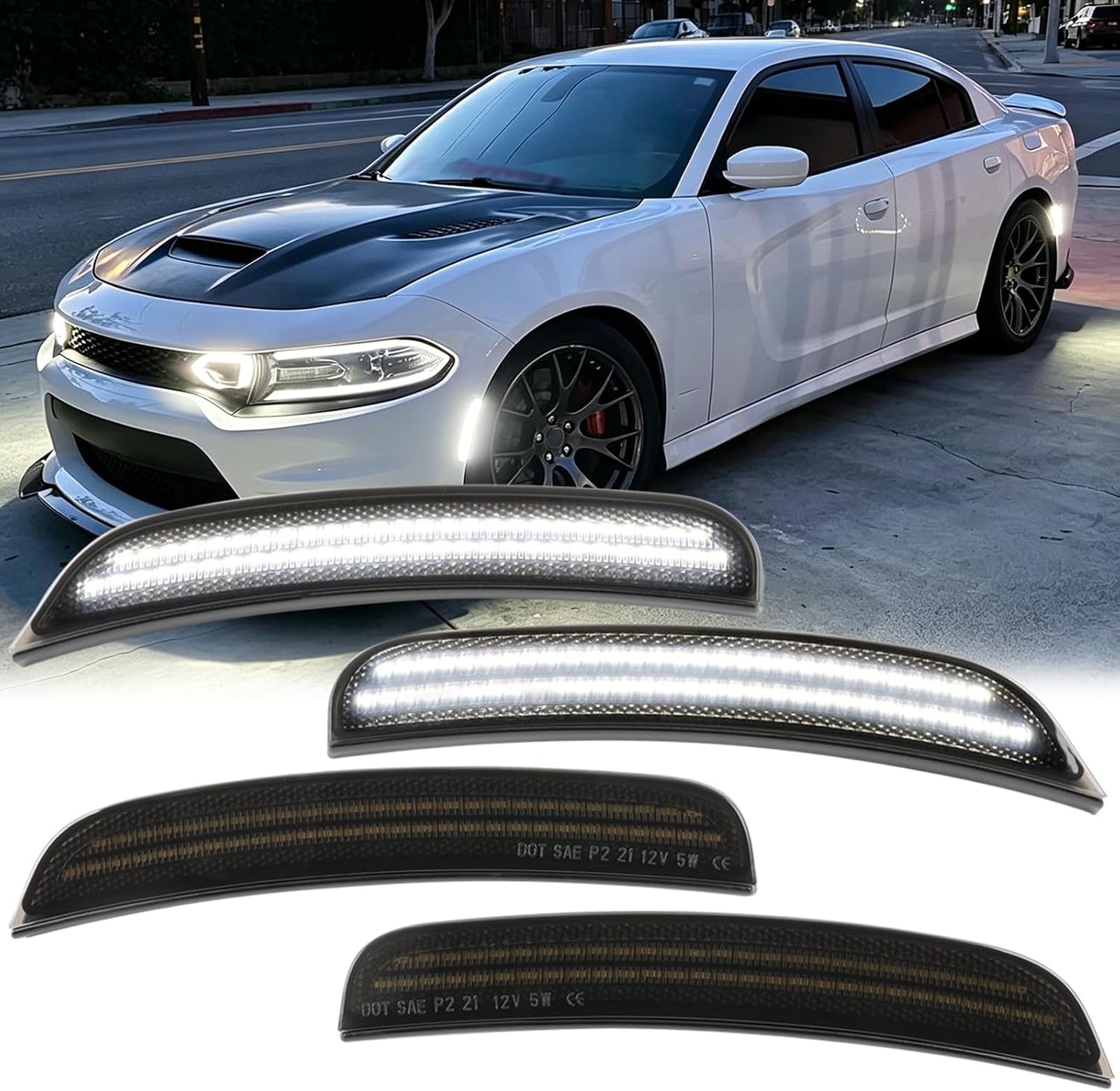 Luces LED laterales comp Dodge Charger 15-23 ahumado