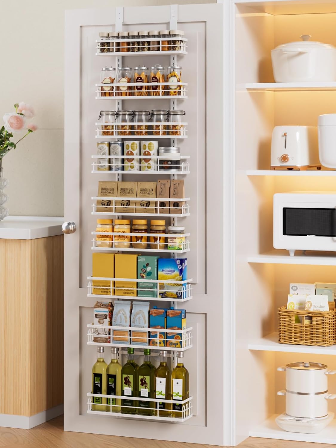 Organiz. puerta 9 niveles para despensa y especias