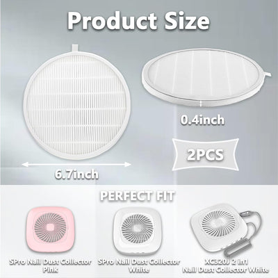 Filtro colector polvo uñas comp 2 pzas