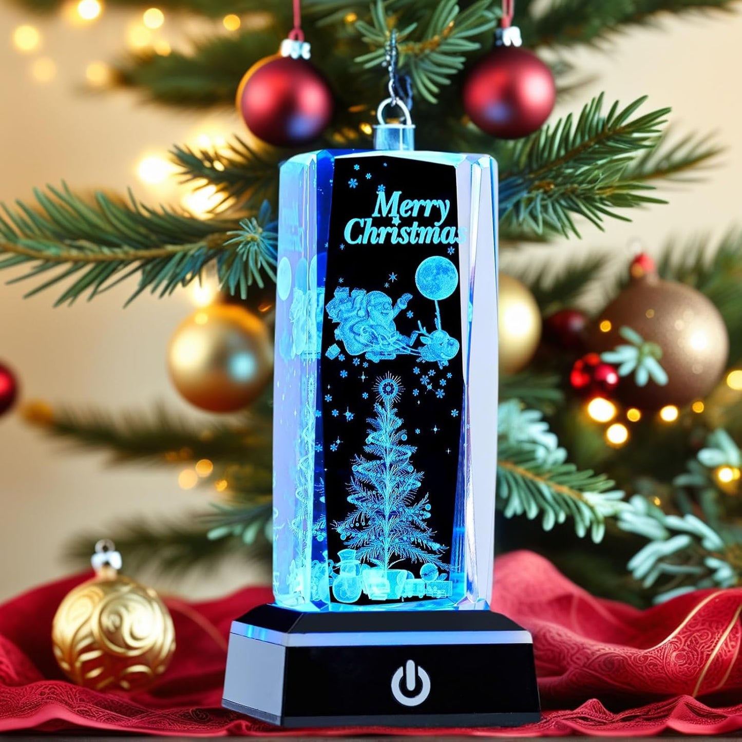 Lámpara cristal base led regalo navidad para mujer y hombre