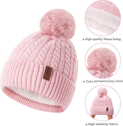 Set 3 Pzas Gorro Bufanda Guantes Niña Tela Cálida
