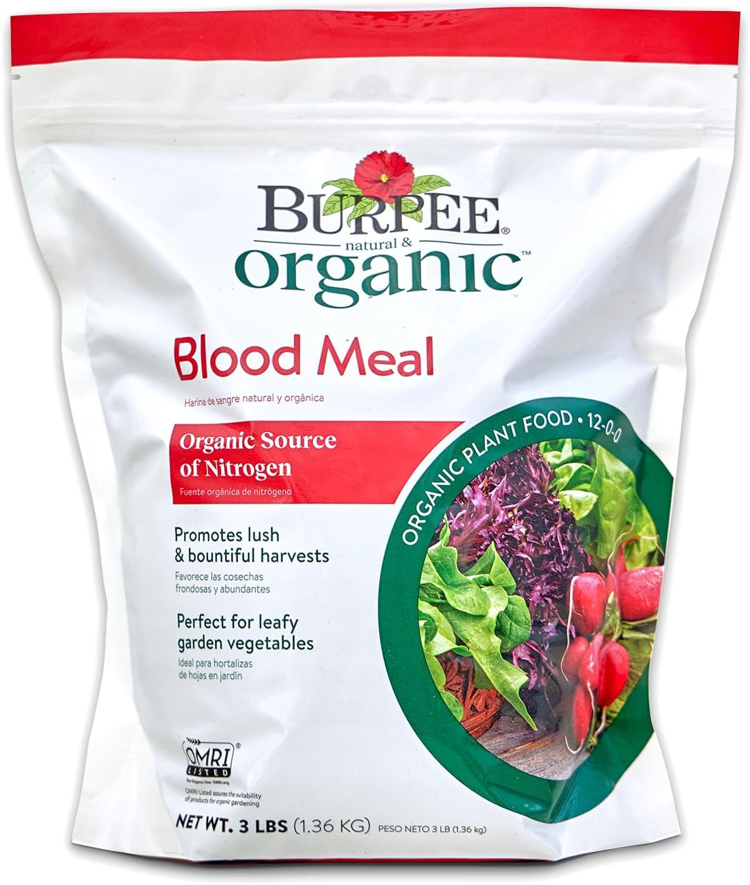 Fertilizante orgánico harina sangre para tomates y verduras 3lb