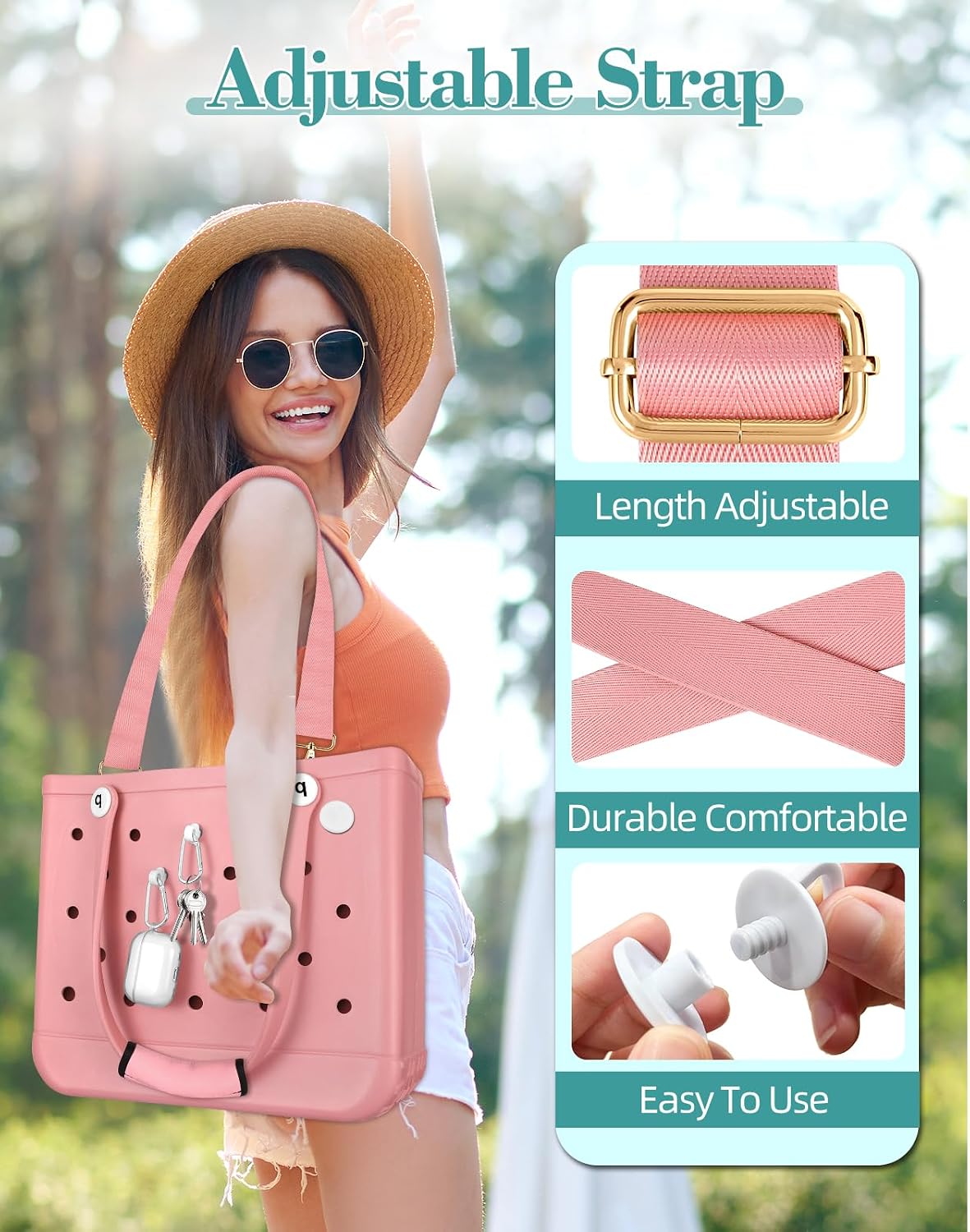 Correa cruzada neopreno para maleta y llaveros Bogg Bag
