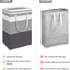 2 Cestas Lavandería Impermeables Plegables Asas 88L Gris