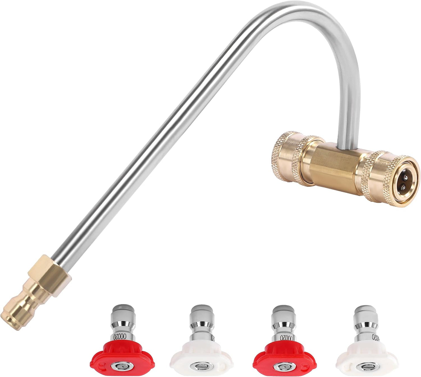 Accesorio limpiador canalones 1/4" 4000PSI 9" 4 boquillas