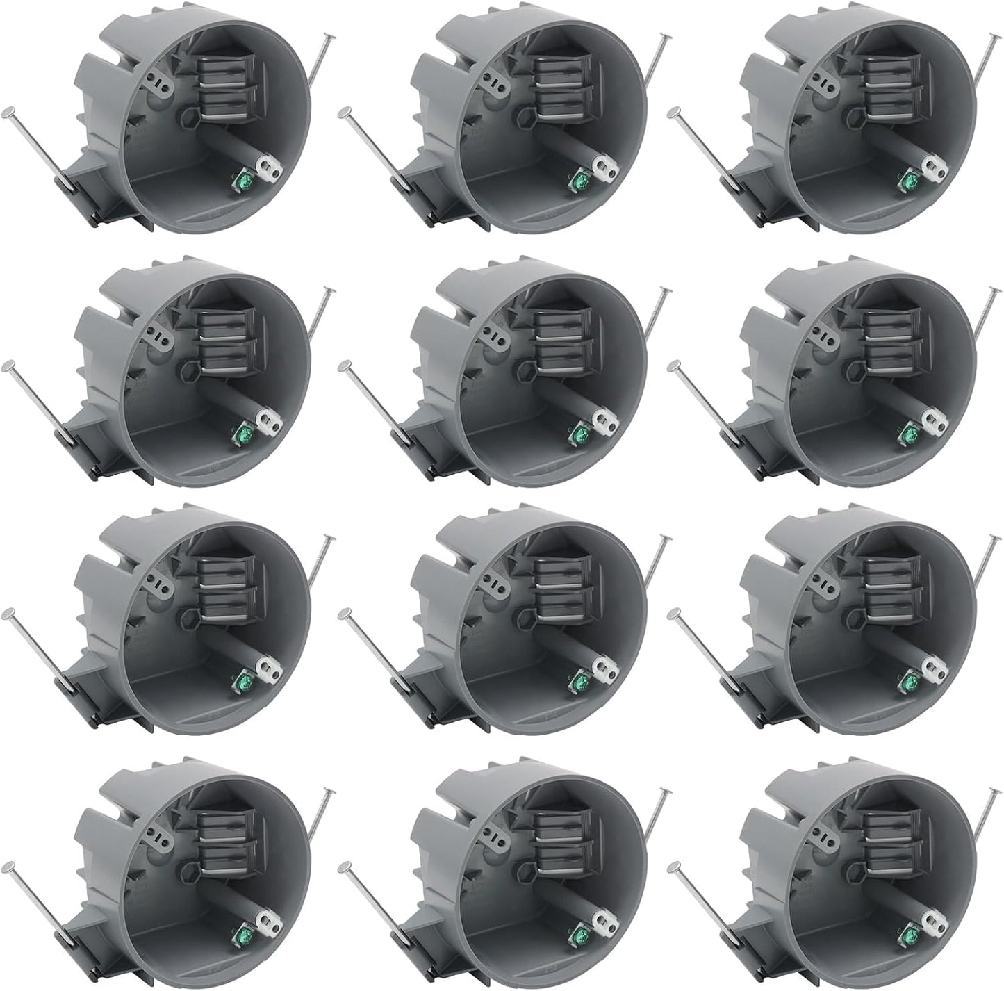 12 Cajas Eléctricas Techo Redondo 4pulg Conexión Tierra