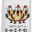 Toallas cocina gallo sarcástico She's Got a K-N-I-F-E