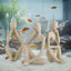 3 Pzas Decoración Acuario Estatua Arenisca Resina Abstracta