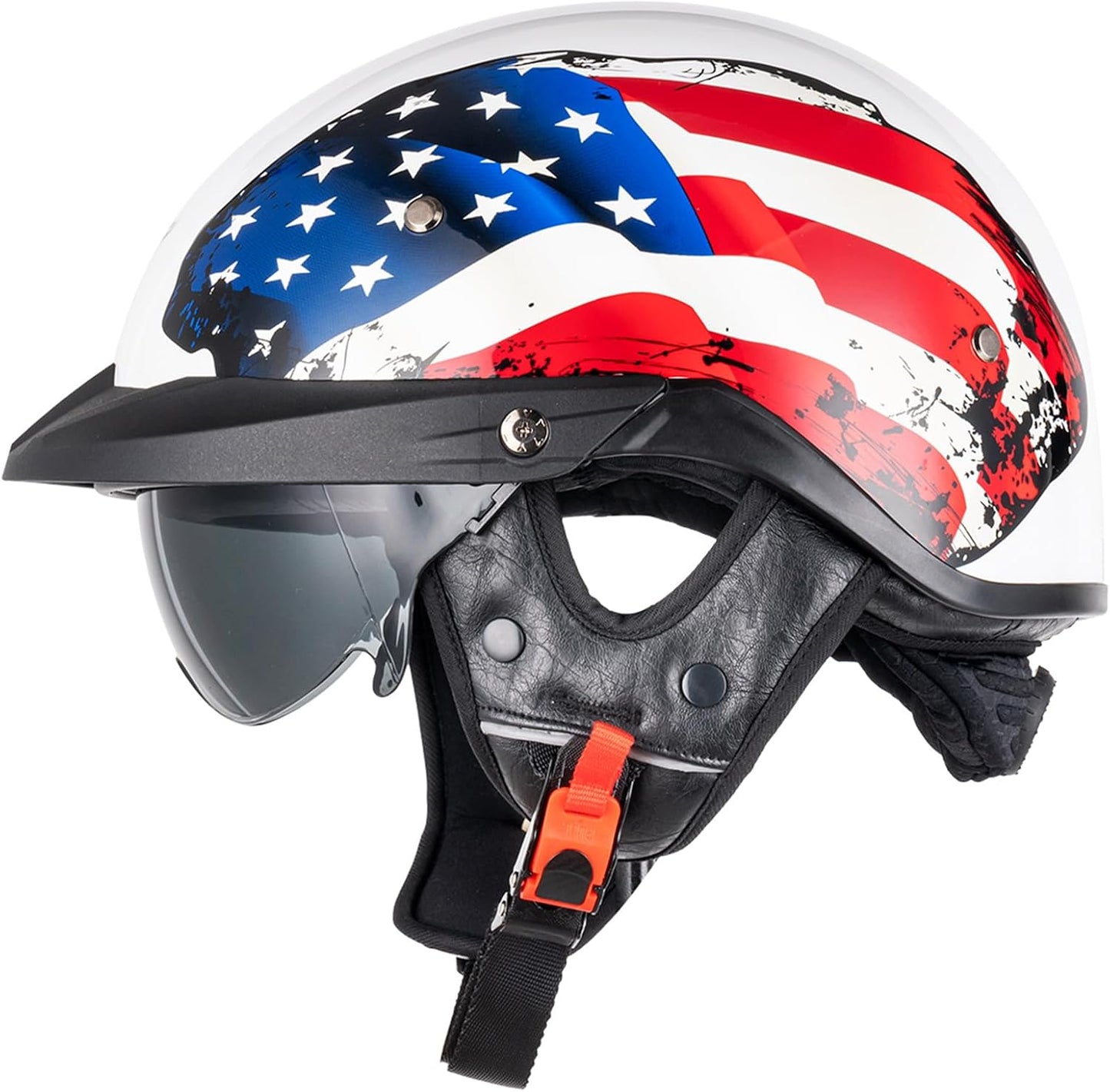 Casco motocicleta estilo retro con visor sol ajustable