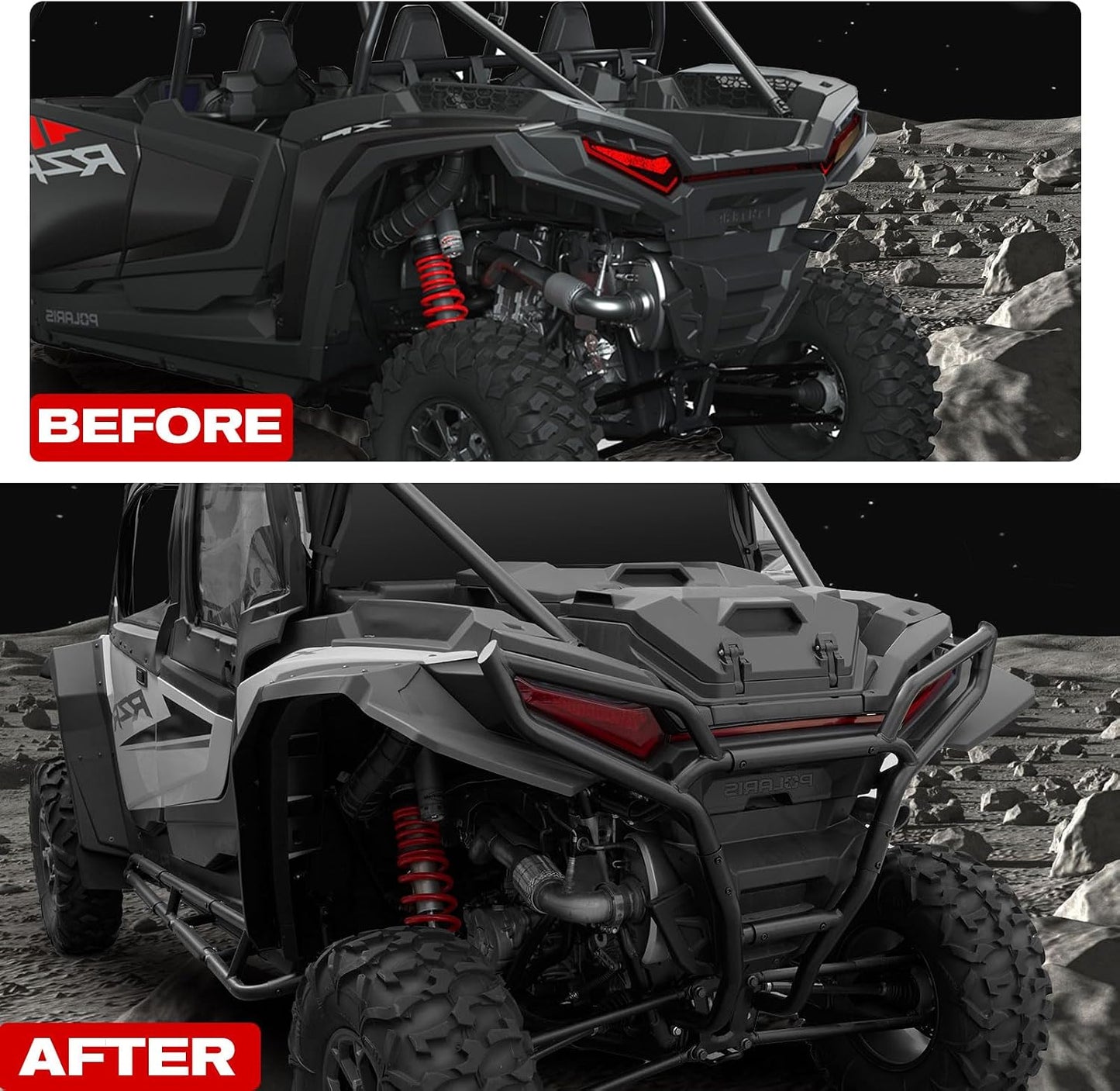 Parachoques trasero Polaris RZR XP 1000 acero 1.75pulg