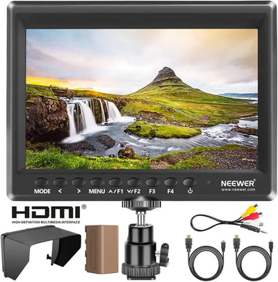 Monitor 7pulg HD 450nit IPS para DSLR con batería F750