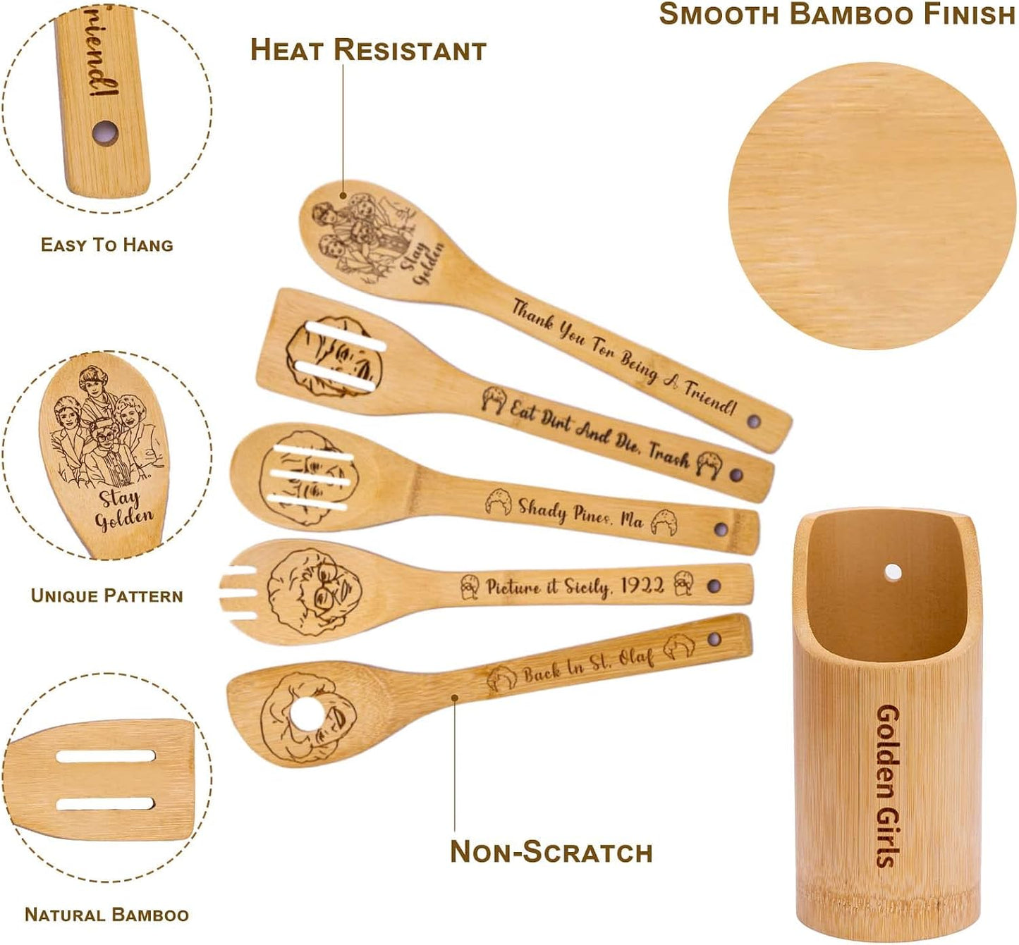 Cucharas madera para mujer 5 pzas Golden Girls