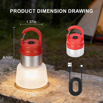 Luz LED portátil con clip para colgar recargable para campamento