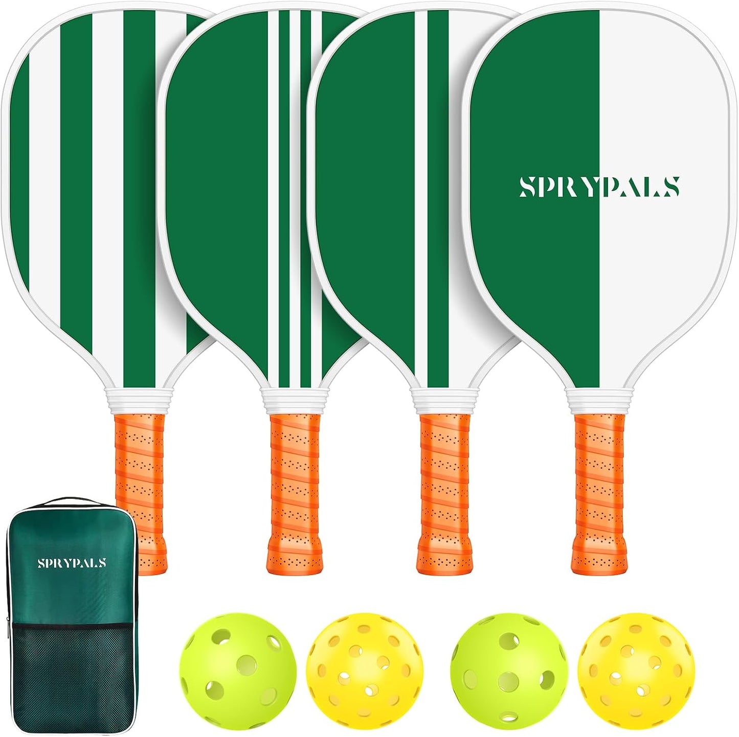 Set 4 palas pickleball madera premium con 4 pelotas y bolsa