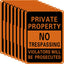 8 Letreros Aluminio Propiedad Privada 7x10" Naranja