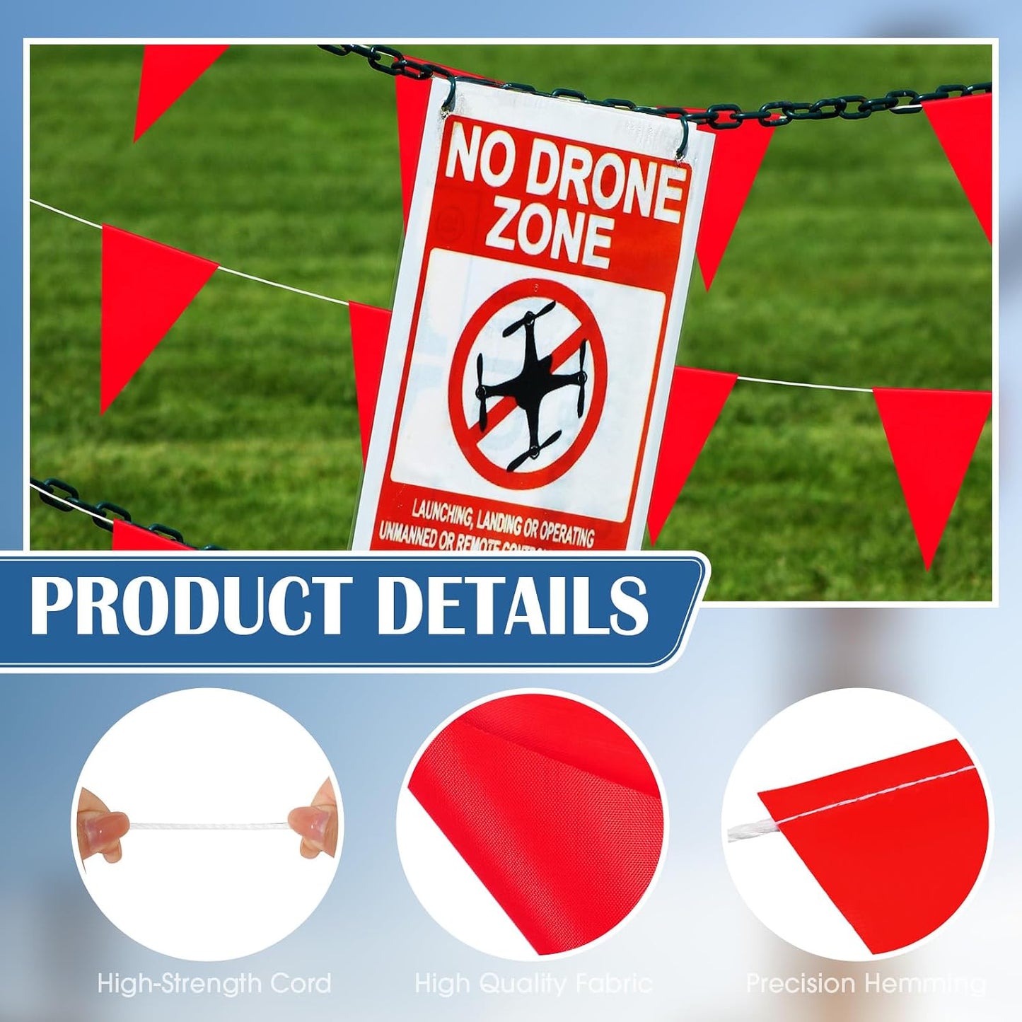 Banderines seguridad 100pies para eventos construcción