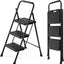 Escalera plegable 3 escalones acero negro 800lb