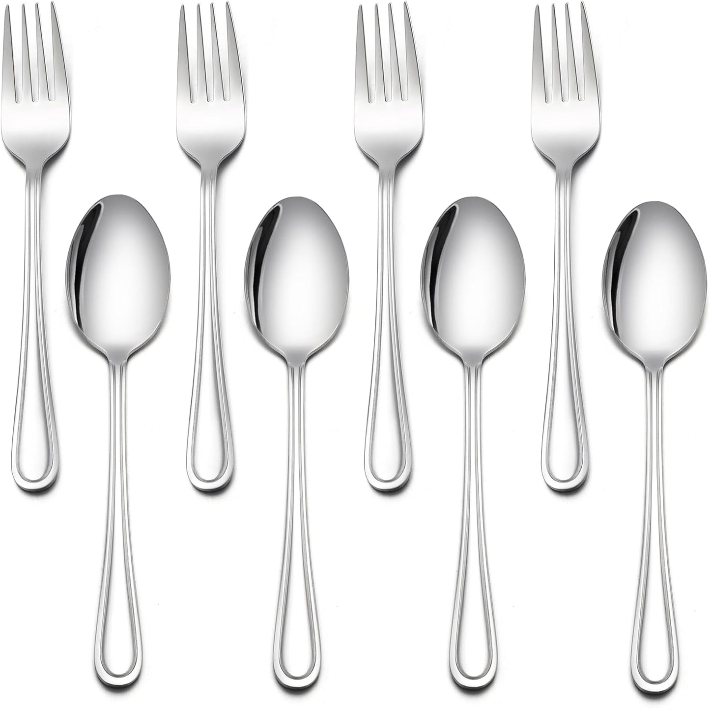 Set 8 Pzas Cubiertos Niños Acero Inox 4 Cucharas 4 Tenedores