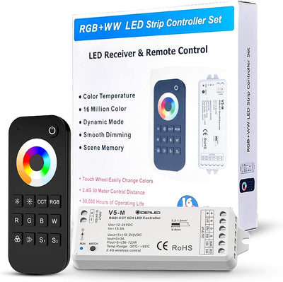 Controlador LED RGBCCT inalámbrico 5 canales