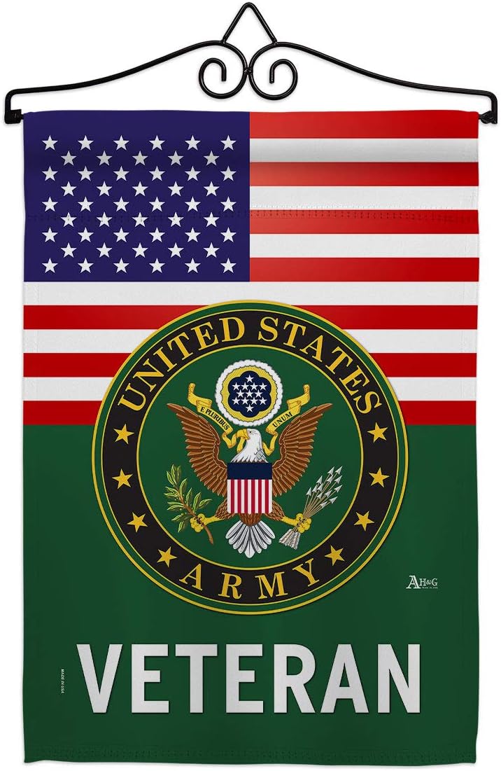 Bandera militar de veteranos colgador pared