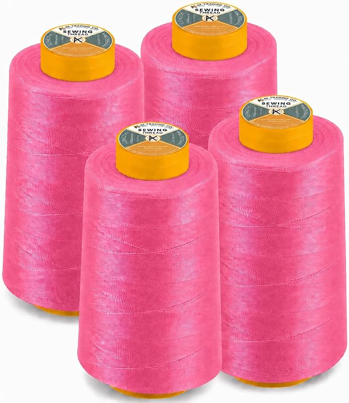 Pack 4 conos hilo poliéster 6000yd neón flamenco para coser