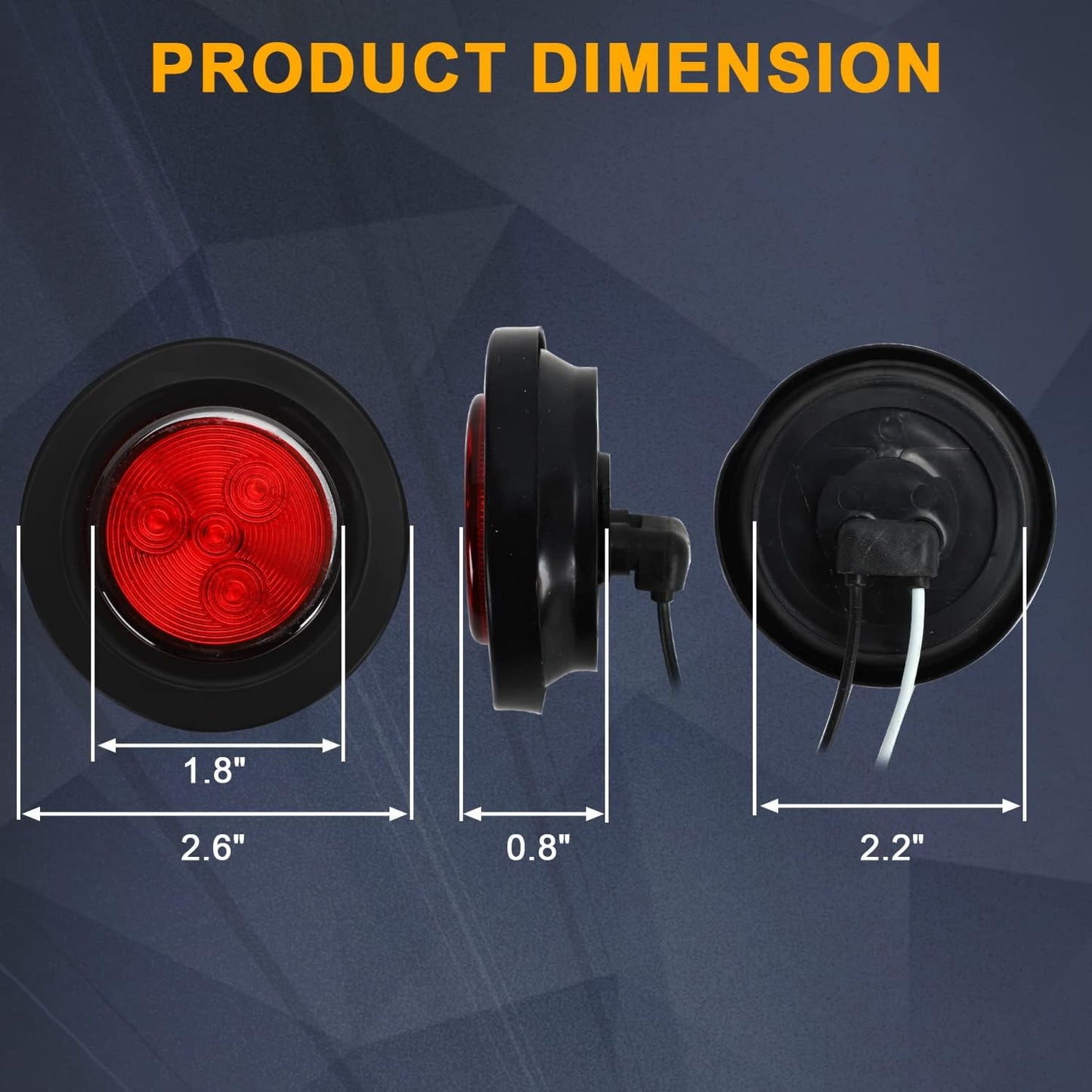 10 Luces LED remolque con ojales goma