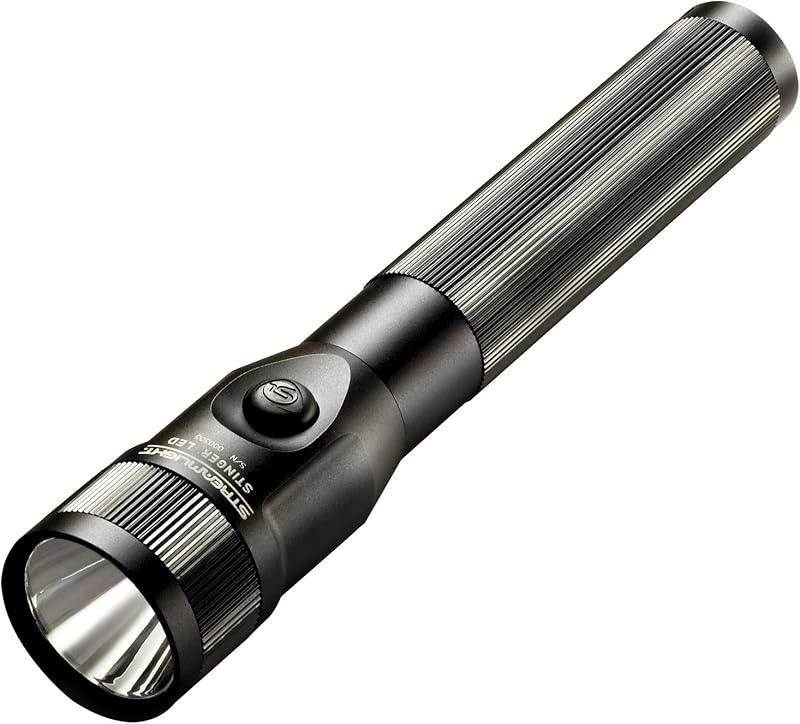 Linterna LED recargable 425 lúmenes soporte 120V AC/DC Negro