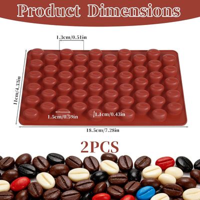 Moldes de silicona para granos de café grado alimenticio, 55 cavidades