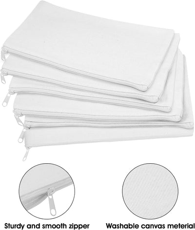 40 Pzas Bolsas Lona Cremallera Viaje Blanco