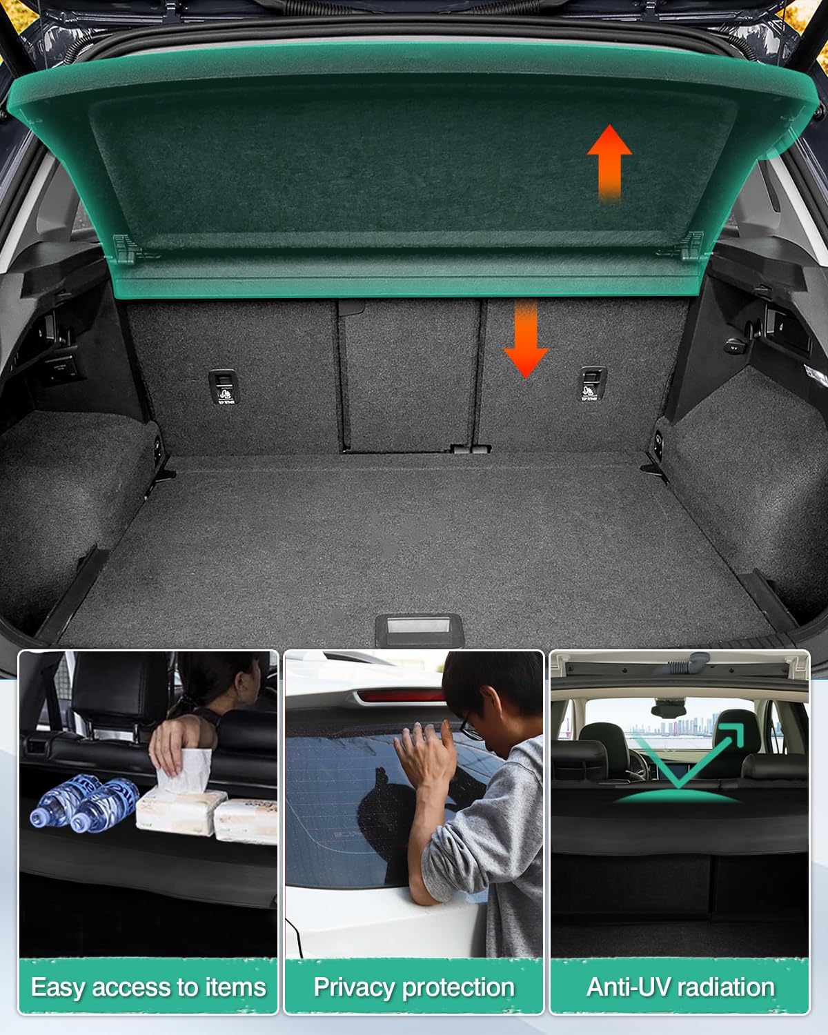 Cubierta maletero retráctil VW Tiguan 09-17 negro