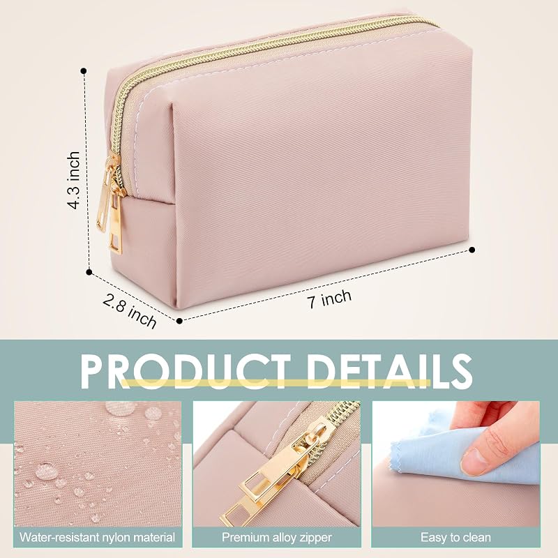12 bolsas nailon cosméticos con cremallera impermeable