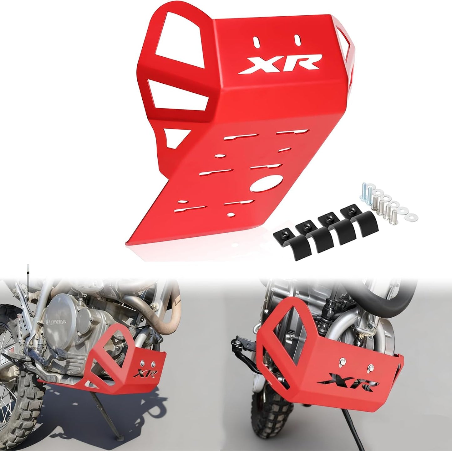 Placa proteccion XR650L XR600R rojo