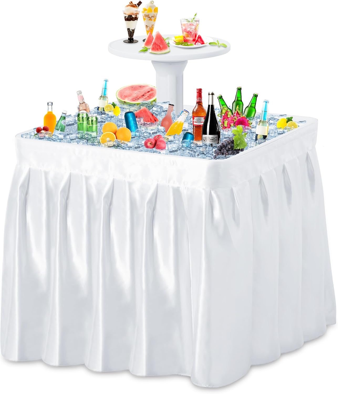 Mesa enfriadora hielo 2 niveles plegable para picnic