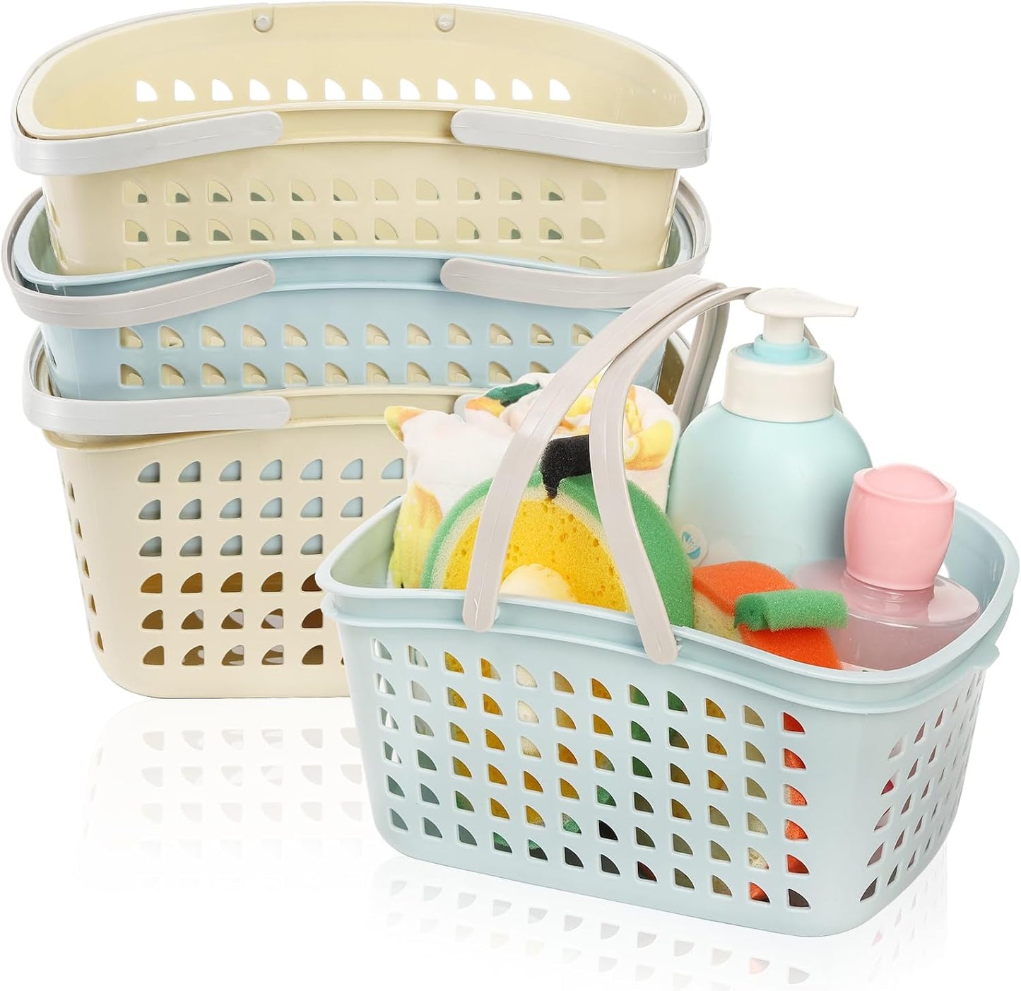 4 Cestas Ducha Plástico Organiz. Apilable