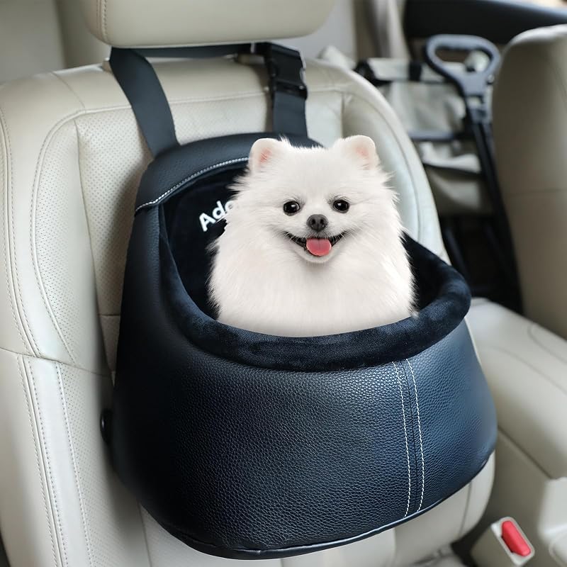 Asiento coche perros pequeños cuero lujo bolsa transporte