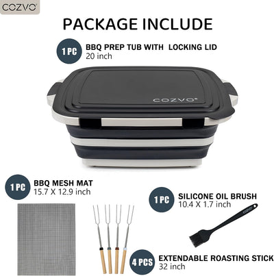Contenedor plegable 6en1 para barbacoa 20pulg