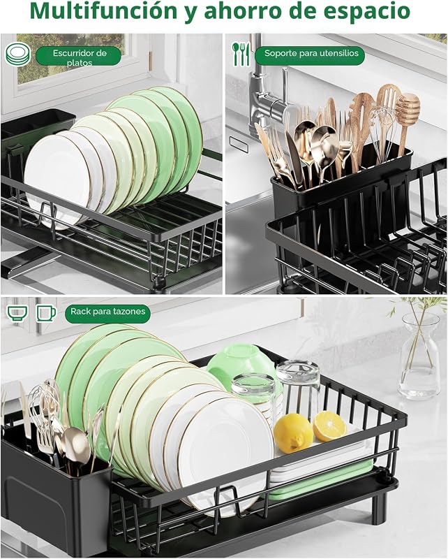 Escurridor platos acero inox drenaje inteligente