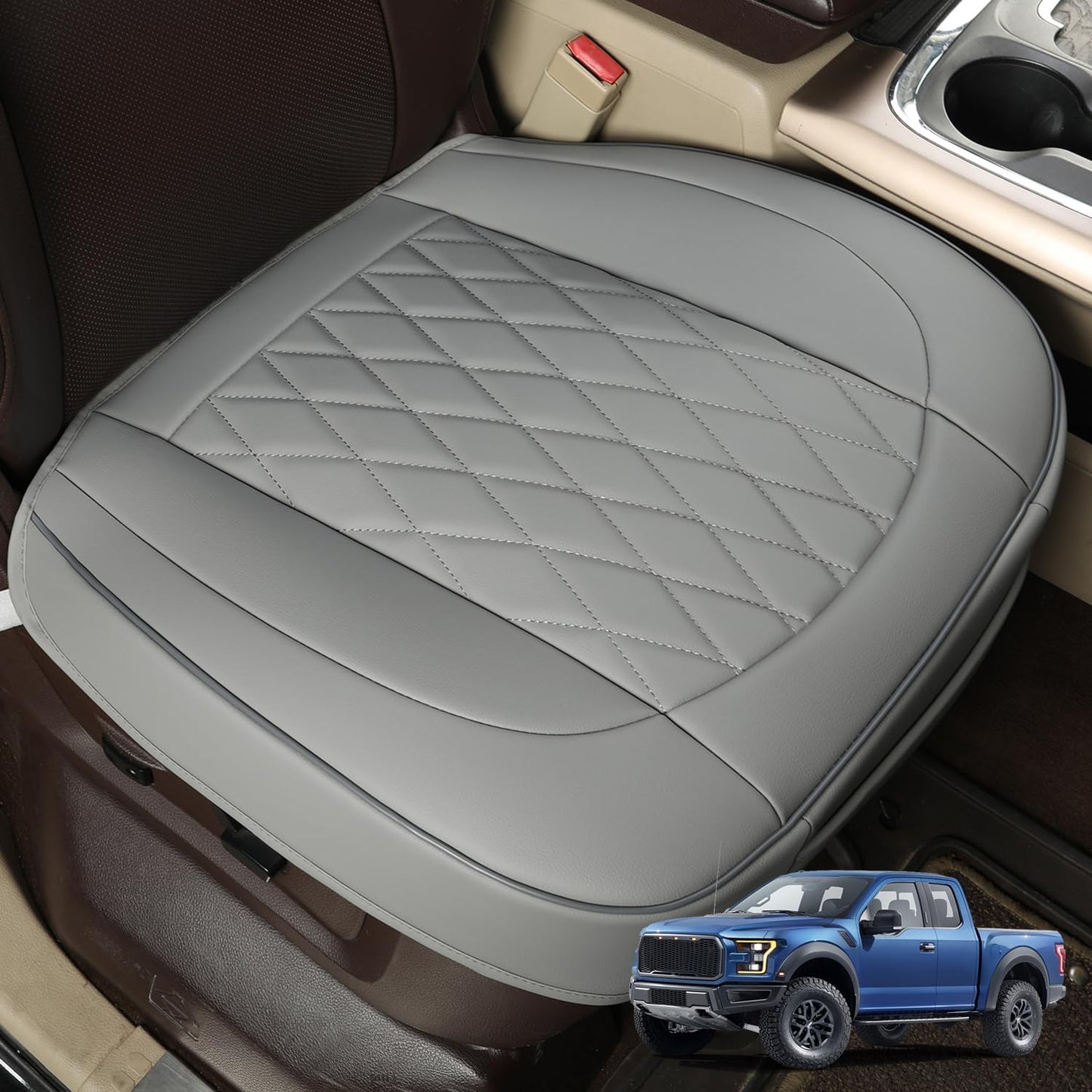 Funda asiento delantero cuero PU para camiones 2 Pzas Gris