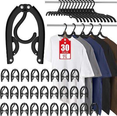 30 Pzas Perchas Viaje Plegables Organizador Secado Ropa