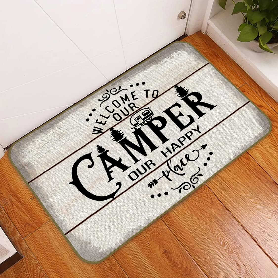 Felpudo decorativo 17x30" para puerta porche campamento