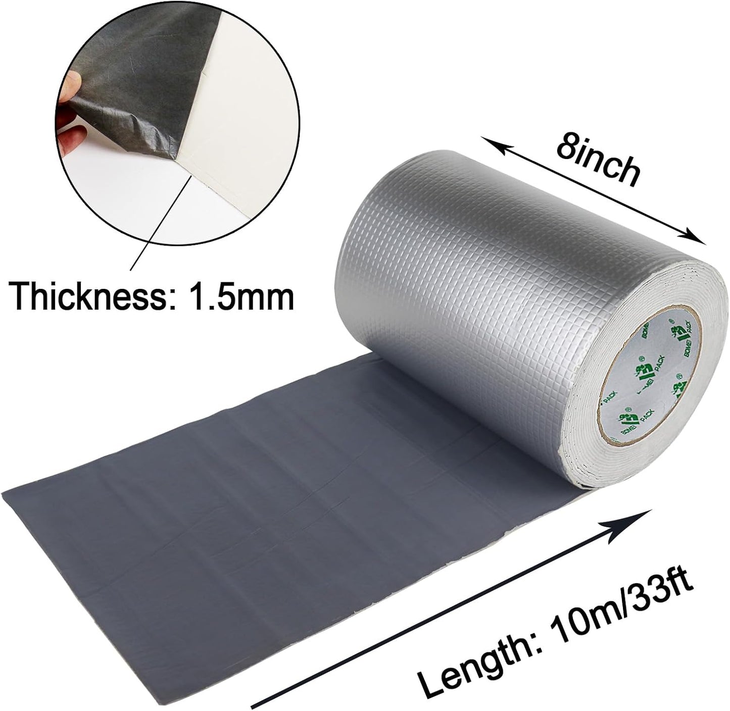 Cinta butilo impermeable 0.059" x 16.4ft sellado fugas