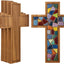 4 Cruces Acacia 9x12pulg Sin Terminar Decoración Pared