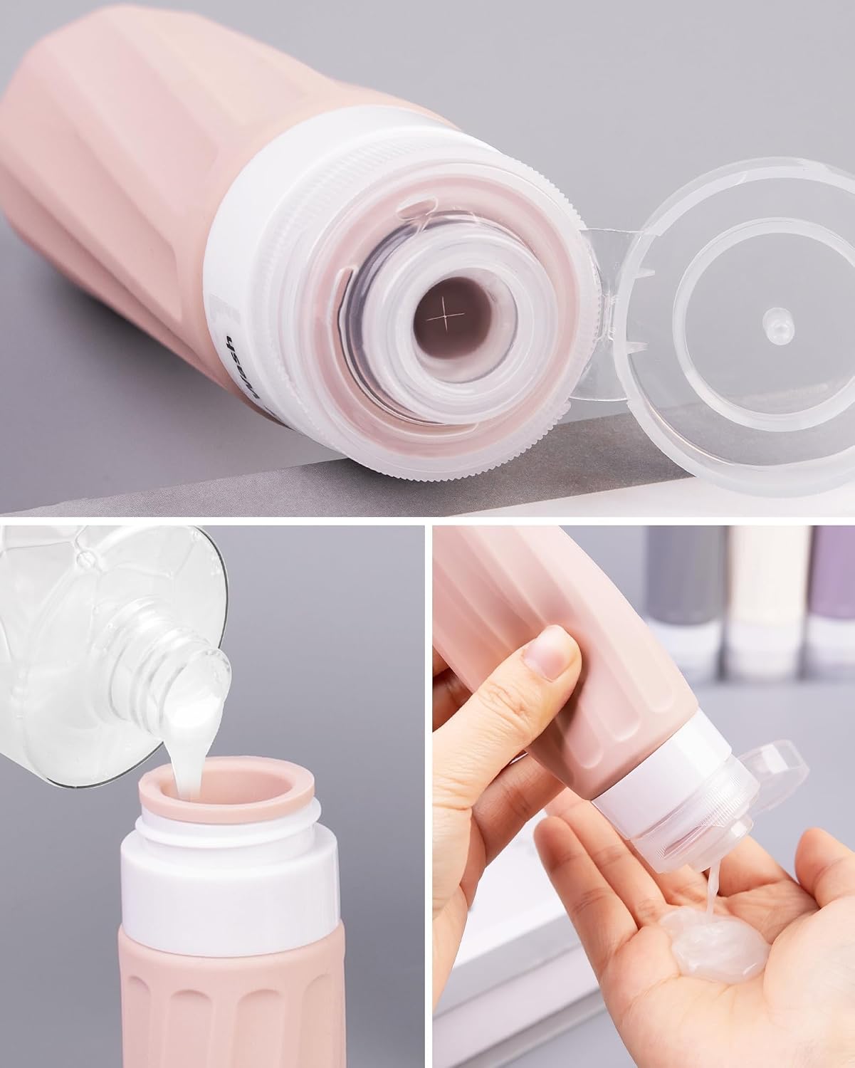 8 Botellas Viaje TSA Aprobadas 3oz con Bolsa Transparente