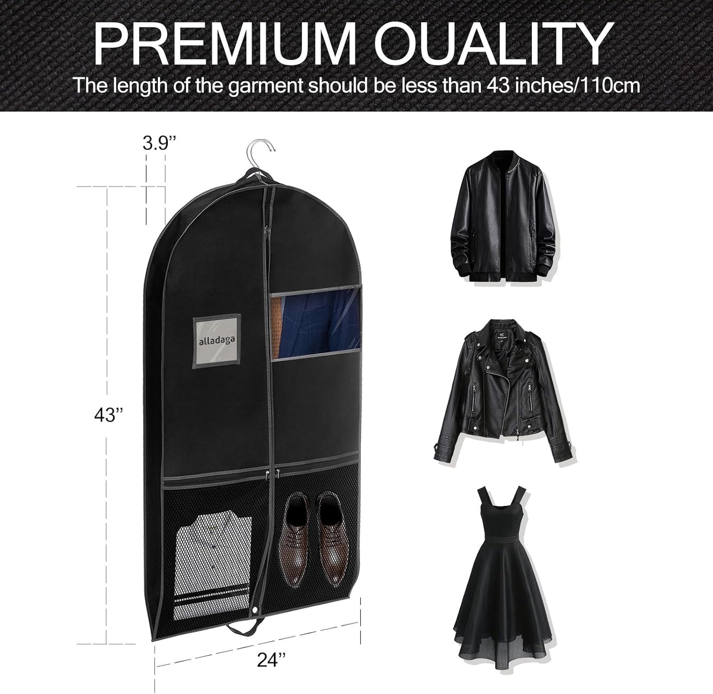 3 Pzas Bolsas Lona para Viaje 43" Almacenamiento Ropa