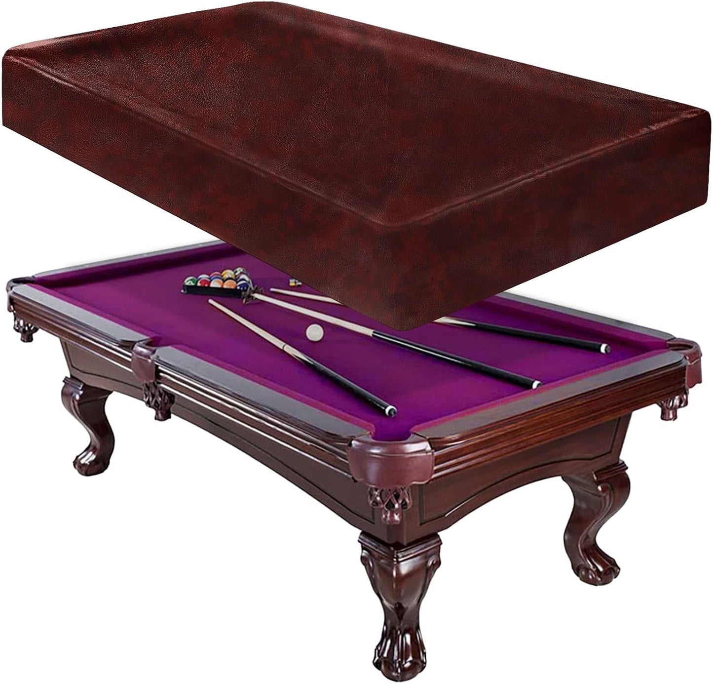 Funda mesa billar exterior cuero resistente 7ft marrón