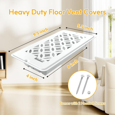 2 Cubiertas Ventilación Suelo 4x8pulg Ajustables Decorativas