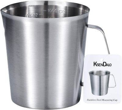 Jarra espuma leche acero inox 1L 33.8oz con escala y mango