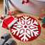 Alfombras baño Navidad copos nieve rojos antiderrap