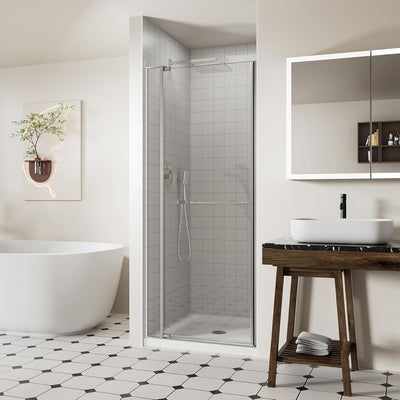 Puerta ducha pivotante sin marco 28-32pulg x72pulg vidrio templado