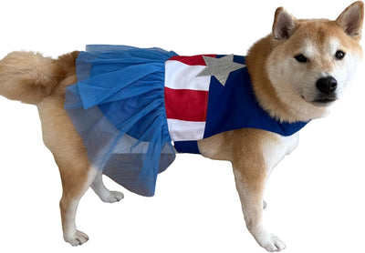Disfraz perro 4 de Julio con rayas EE.UU. talla XS a XXL